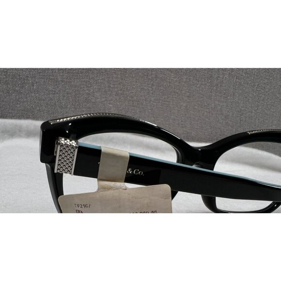 Tiffany & Co. Eyeglasses TF2167 8001 Black Blue 54mm Cat Eye Frame Italy Case - Picture 8 of 8